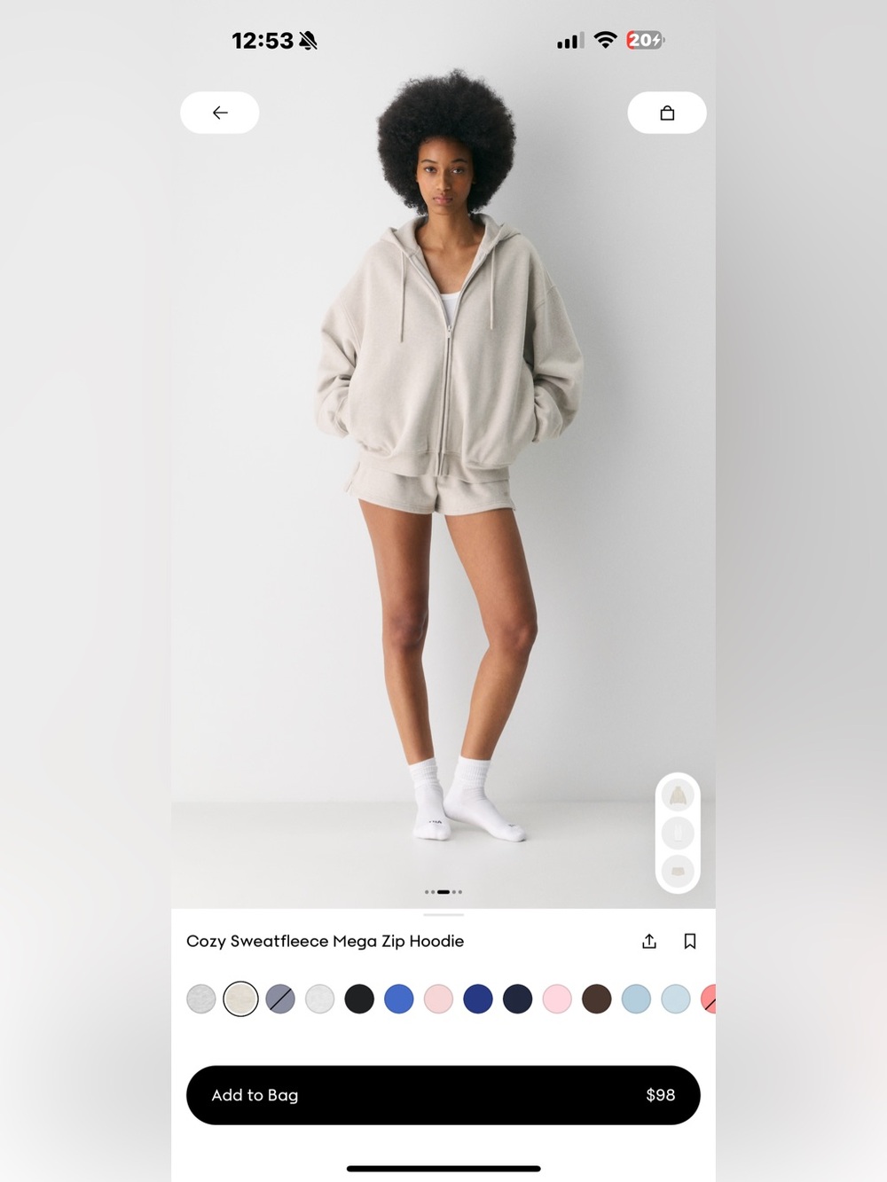 Aritzia cozy sweatfleece mega zip up - Picture 1 of 3